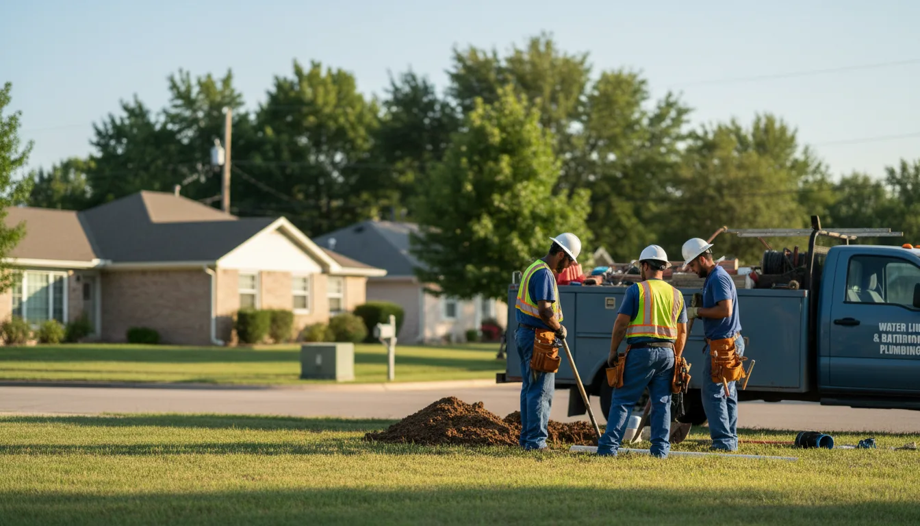 Residential water line and bathroom plumbing service in Keyes, OK